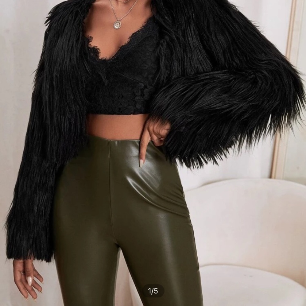 Black fur coat